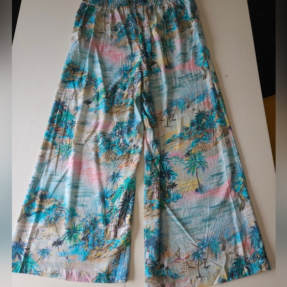 NWT C&C California Tropical Print Linen Pants - Picture 8 of 8